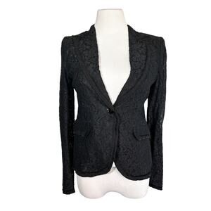 D&G Dolce & Gabbana NEW Lace Blazer Single Button Cotton Silk Black 38 US 2